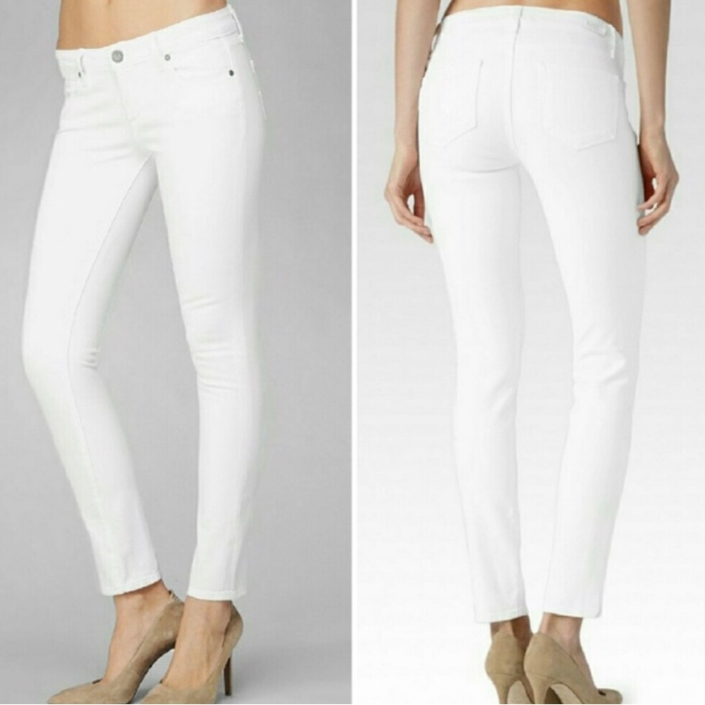 PAIGE Skyline Ankle Peg Jeans Optic White Jeans Size  29